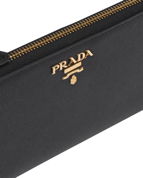 prada saffiano double snap travel wallet|prada large saffiano leather wallet.